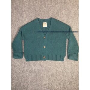 Vintage Abercrombie Fitch Chunky Heavy Knit Cottage Cardigan Sweater Women Sz S